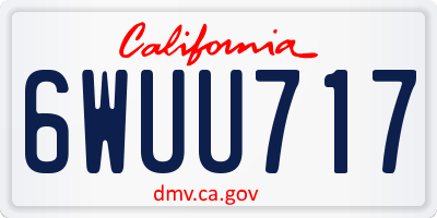 CA license plate 6WUU717