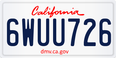 CA license plate 6WUU726