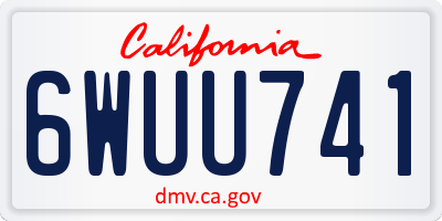 CA license plate 6WUU741