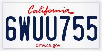 CA license plate 6WUU755