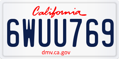 CA license plate 6WUU769