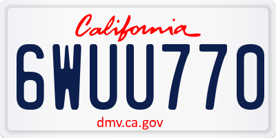 CA license plate 6WUU770