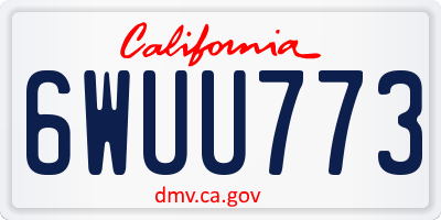 CA license plate 6WUU773