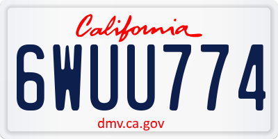 CA license plate 6WUU774