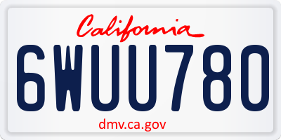 CA license plate 6WUU780