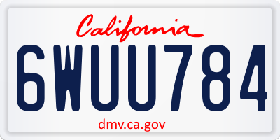 CA license plate 6WUU784
