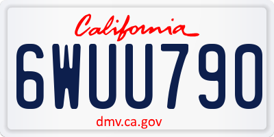 CA license plate 6WUU790