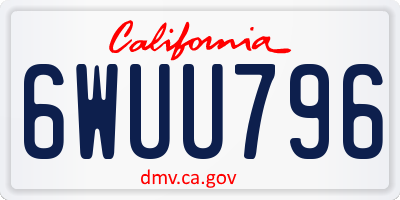 CA license plate 6WUU796
