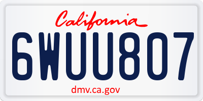 CA license plate 6WUU807