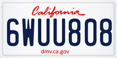CA license plate 6WUU808