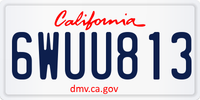 CA license plate 6WUU813