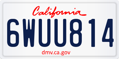CA license plate 6WUU814