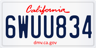 CA license plate 6WUU834