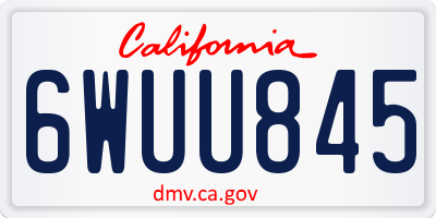 CA license plate 6WUU845