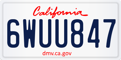 CA license plate 6WUU847