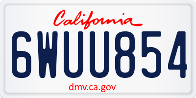 CA license plate 6WUU854