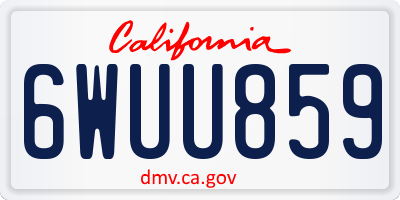CA license plate 6WUU859