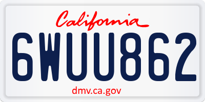 CA license plate 6WUU862