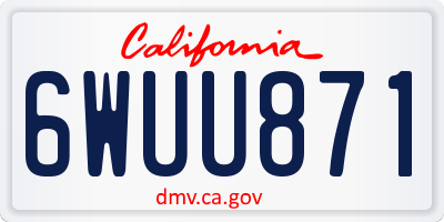CA license plate 6WUU871