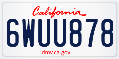 CA license plate 6WUU878