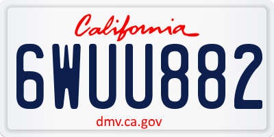 CA license plate 6WUU882