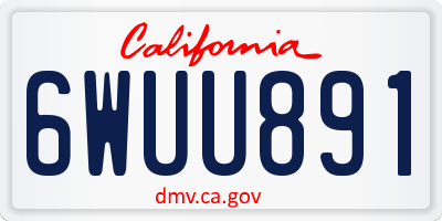 CA license plate 6WUU891