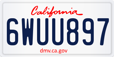 CA license plate 6WUU897