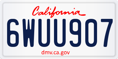 CA license plate 6WUU907