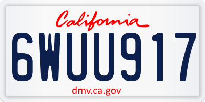 CA license plate 6WUU917