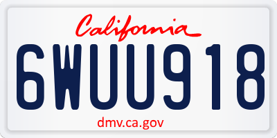 CA license plate 6WUU918