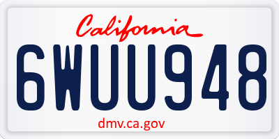 CA license plate 6WUU948