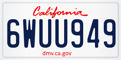 CA license plate 6WUU949
