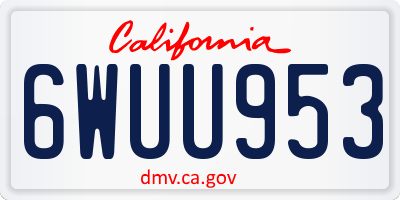 CA license plate 6WUU953