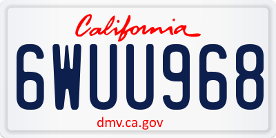 CA license plate 6WUU968
