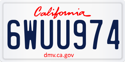 CA license plate 6WUU974