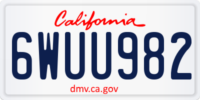 CA license plate 6WUU982