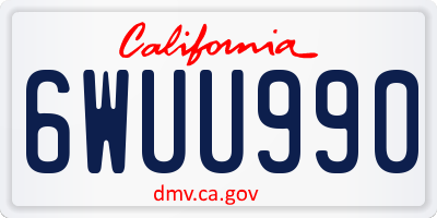 CA license plate 6WUU990