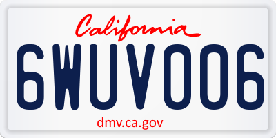 CA license plate 6WUV006