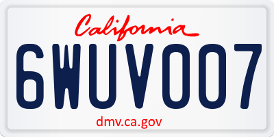 CA license plate 6WUV007