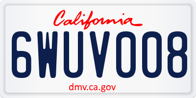 CA license plate 6WUV008