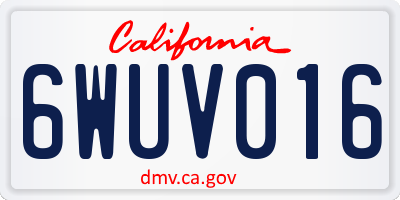 CA license plate 6WUV016