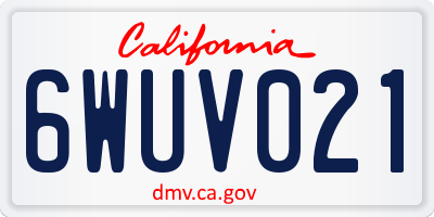 CA license plate 6WUV021