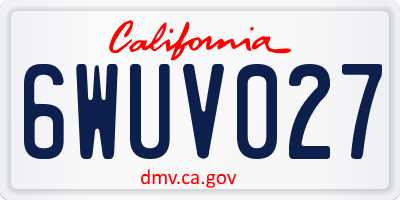 CA license plate 6WUV027