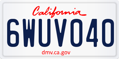 CA license plate 6WUV040