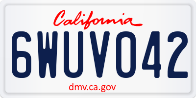 CA license plate 6WUV042