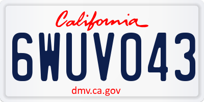 CA license plate 6WUV043
