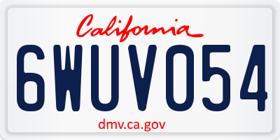 CA license plate 6WUV054