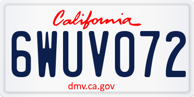 CA license plate 6WUV072