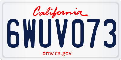 CA license plate 6WUV073