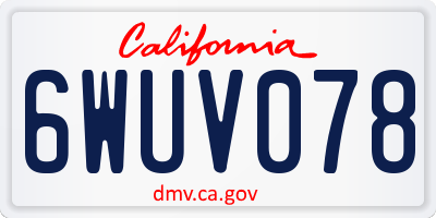 CA license plate 6WUV078